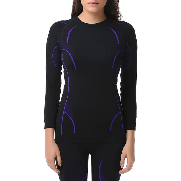 Evolite Thermowear Kadın Mor Termal Üst İçlik - Resim 2