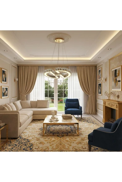 Elizim Home Lighting Nexus kristal taşlı ledli avize ürün görseli 1