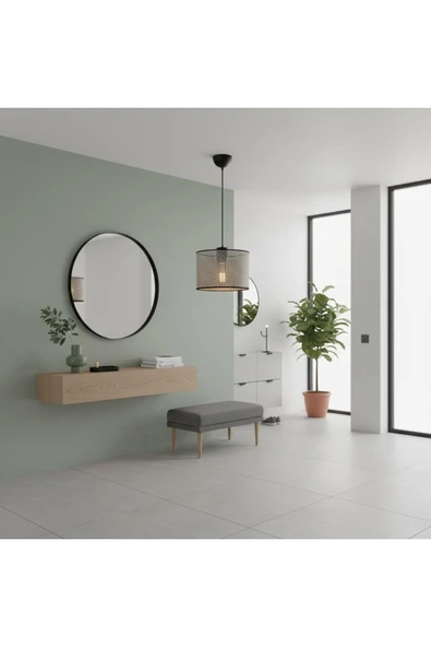 Elizim Home Lighting Antre 20'lik hasır görünümlü abajur sarkıt avize ürün görseli 1