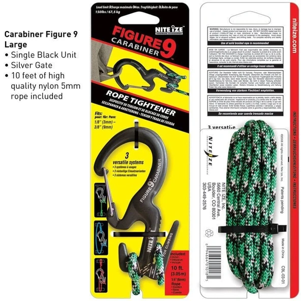 Nite-ize Figure 9 Carabiner Large Black With ürün görseli 1