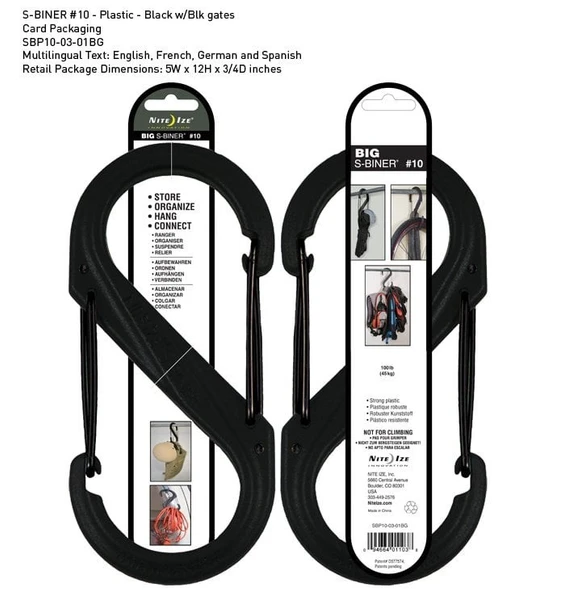 Nite-ize S-Binner Plastik Size 10 Blk/Blk Gate ürün görseli 1