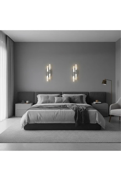 Elizim Home Lighting Damla 2 ledli pilli krom aplik ürün görseli 1