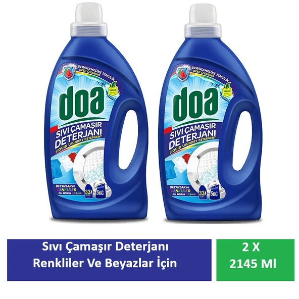 Doa Sıvı Çamaşır Deterjanı Renkliler Ve Beyazlar Derinlemesine Temizlik 2 X 2145 Ml ürün görseli 1