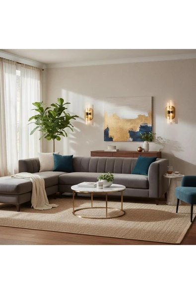 Elizim Home Lighting Linea 2 gold pilli aplik ürün görseli 1