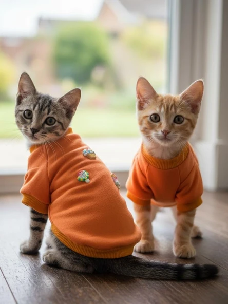 Cupcakes and Ice Cream Kediler için  Polar Sweatshirt ürün görseli 1