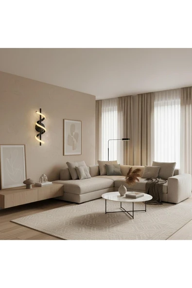 Elizim Home Lighting Burgu ledli pilli siyah aplik ürün görseli 1