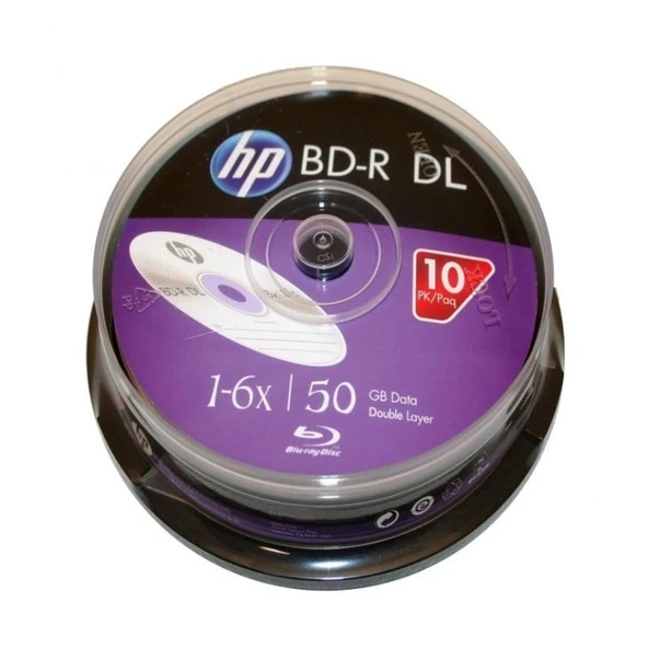 HP Blu-Ray BD-R DL 6X 50GB 10 Lu Cake Box (Printable) ürün görseli 1