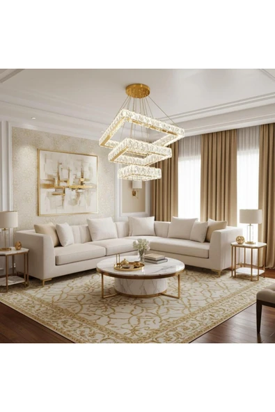 Elizim Home Lighting Kristal taşlı uzaktan kumandalı ledli avize ürün görseli 1