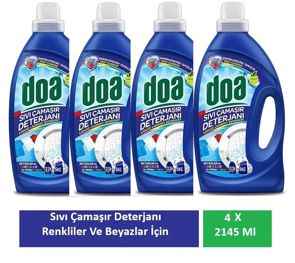 Doa Sıvı Çamaşır Deterjanı Renkliler Ve Beyazlar Derinlemesine Temizlik 4 X 2145 Ml ürün görseli 1