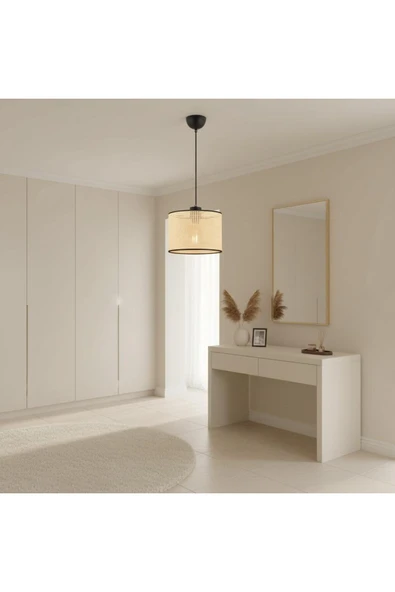 Elizim Home Lighting Antre 20'lik hasır görünümlü abajur sarkıt avize ürün görseli 1