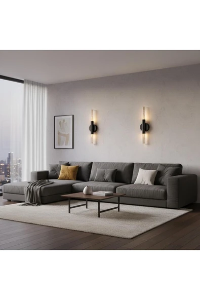 Elizim Home Lighting Su damlası ledli pilli siyah aplik ürün görseli 1