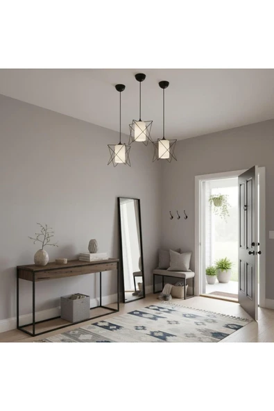 Elizim Home Lighting 3 adet penta siyah sarkıt avize ürün görseli 1