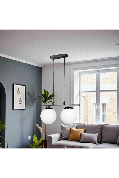 Elizim Home Lighting Gups 2'li siyah modern avize ürün görseli 1