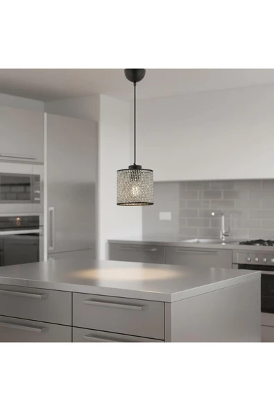 Elizim Home Lighting Antre 15'lik hasır görünümlü abajur sarkıt avize ürün görseli 1