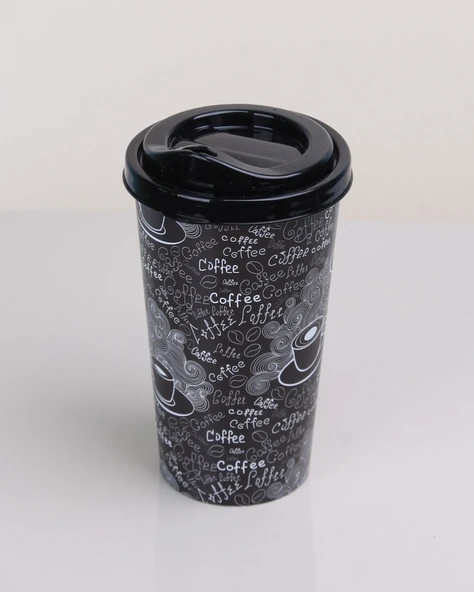 Kahve Bardağı - Kapaklı Desenli 650ML - Resim 2