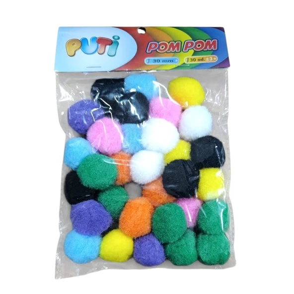 Puti PomPom 30mm 30 adet ürün görseli 1