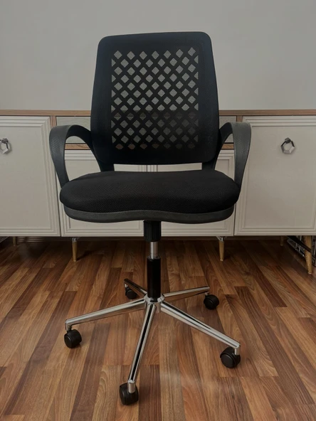 Fileli Ofis Çalışma Koltuğu, Oyuncu Koltuğu, Yönetici Koltuğu, Müdür Koltuğu, Yıldız Krom Ayaklı ürün görseli 1
