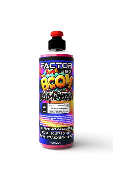 Factor360 BOOM 1:200 Konsantre Oto Yıkama Şampuanı 400 ML ürün görseli 1