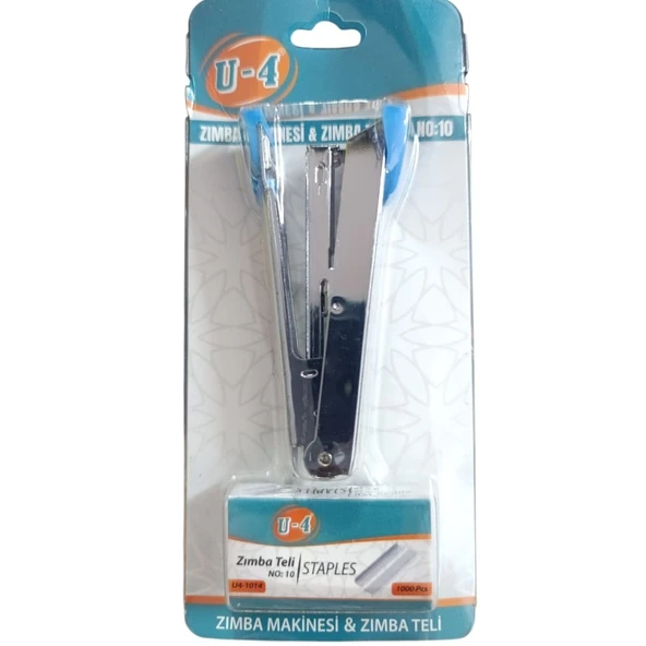 U4 Zımba Makinesi Ve Zımba Teli No:10 2li Set U4-1014-Mavi ürün görseli 1