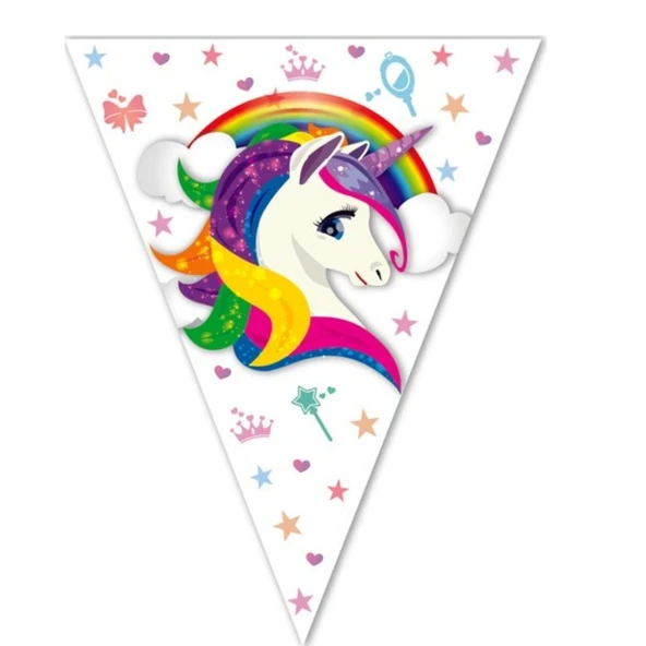 Balonevi Rainbow Unicorn Bayrak Set 2.90 mt ürün görseli 1