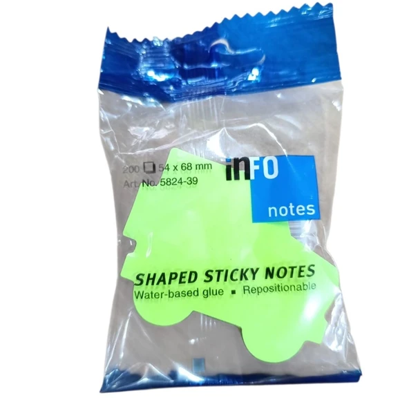 İnfo Notes 54x68Mm Yapışkanlı Notluk Renkli Araba 200 Syf ürün görseli 1