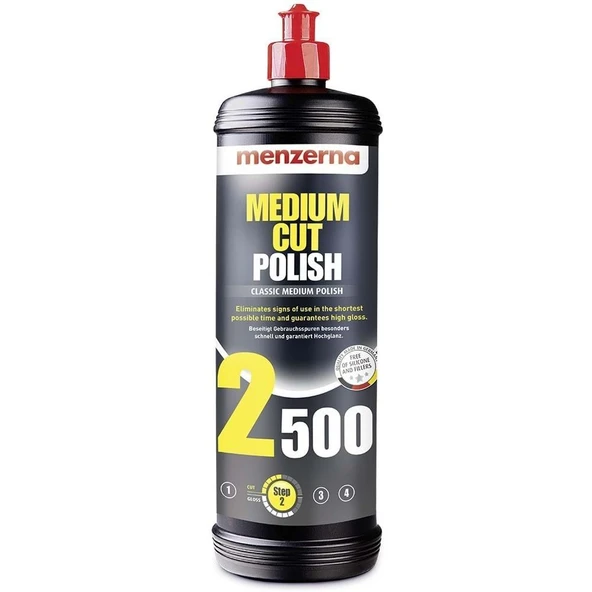 MENZERNA 2500 Medium Cut Polish İnce Çizik Giderici Pasta 1000 ML ürün görseli 1