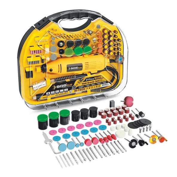 5260 Hobi Gravür Seti 130 Watt 211 Parça - Resim 3