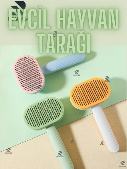 Evcil Hayvan Tarağı Kedi Tarağı Köpek Tarağı Tüy Toplama Basmalı Tarak ürün görseli 1
