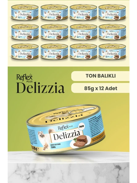 Reflex Plus Delizzia / Kıyılmış Ton Balıklı Yetişkin Kedi Maması 85g x 12 Adet ürün görseli 1
