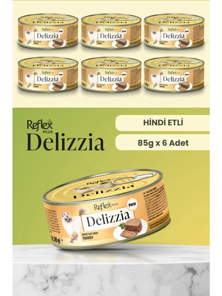 Reflex Plus Delizzia / Kıyılmış Hindi Etli Yetişkin Kedi Maması 85g x 6 Adet ürün görseli 1