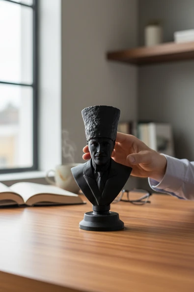 Atatürk Büstü Figürlü Mini Biblo - Resim 4