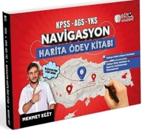 KPSS MEB AGS TYT AYT Coğrafya NAVİGASYON Harita Ödev Kitabı Mehmet Eğit ürün görseli 1