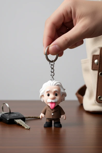 Albert Einstein Figürlü Hareketli Anahtarlık - Resim 3