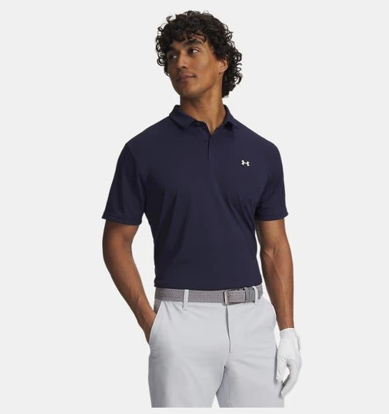 UA T2G Pique Polo Navy Navy MD ürün görseli 1