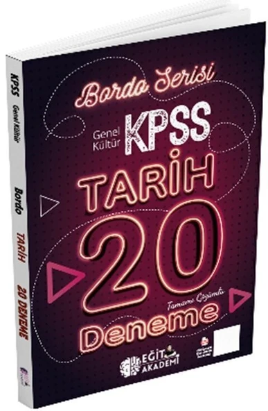 KPSS Tarih Tamamı Çözümlü 20 Bordo Deneme Sınavı Mehmet Eğit ürün görseli 1