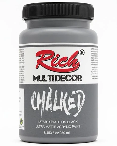 Rich Multi Decor Chalked Akrilik Boya İs Siyah 250cc 4576 ürün görseli 1
