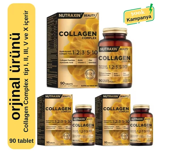 Nutraxin Beauty Collagen Complex 90 Tablet 3 Adet ürün görseli 1