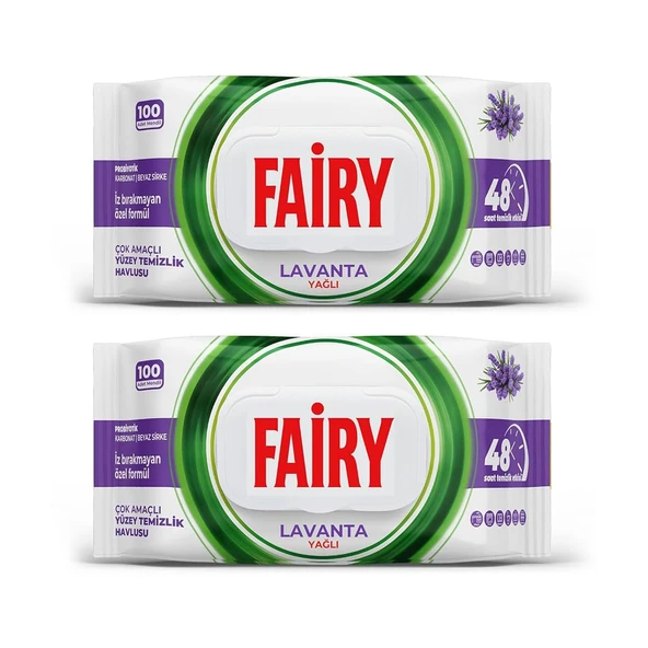 Fairy Yüzey Temizlik Havlusu 100 lü Lavanta Yağlı x 2 Adet ürün görseli 1