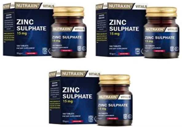 Nutraxin Zinc Sulphate 100 Tablet 3 Adet ürün görseli 1