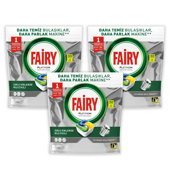 Fairy Platinum Kapsül 30 lu Limon Kokulu x 3 Adet ürün görseli 1