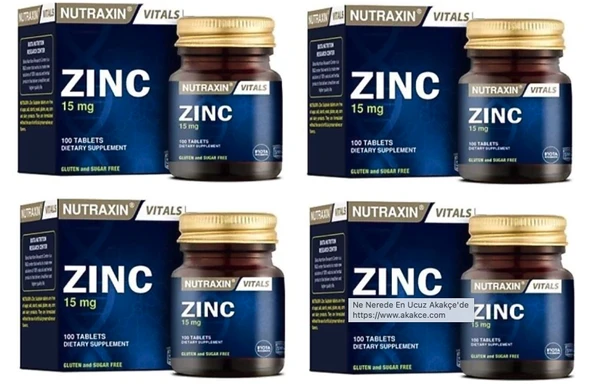 Nutraxin Zinc 15 Mg 100 Tablet X4 ürün görseli 1