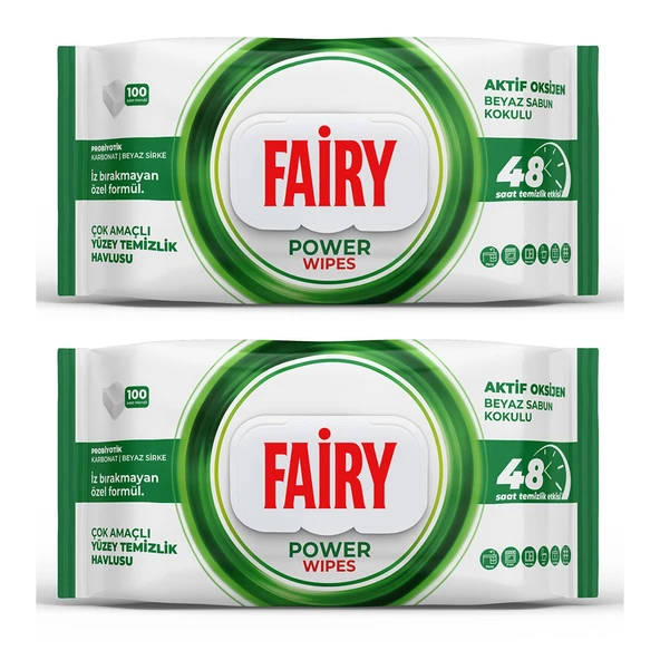 Fairy Yüzey Temizlik Havlusu 100 lü Beyaz Sabun Kokulu x 2 Adet ürün görseli 1