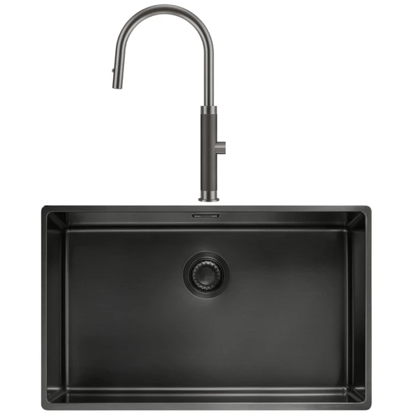 Franke Mythos Masterpiece BXM 210/110-68 - Mythos Masterpiece Duşlamalı Antrasit Mutfak Eviye Batarya Seti ürün görseli 1