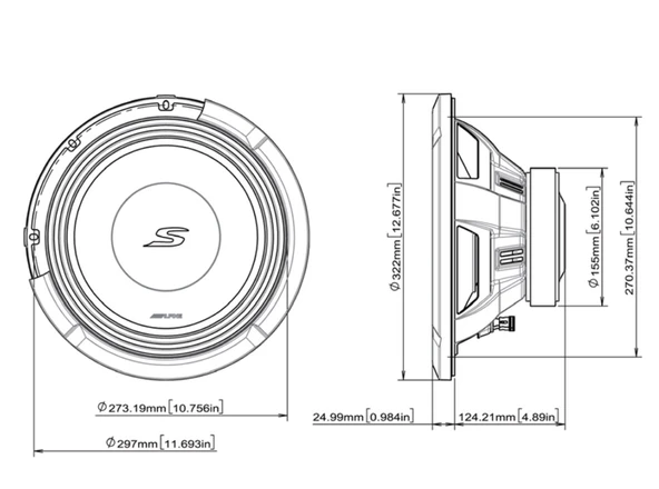Alpine S2-W12D4 30cm Subwoofer - Resim 6