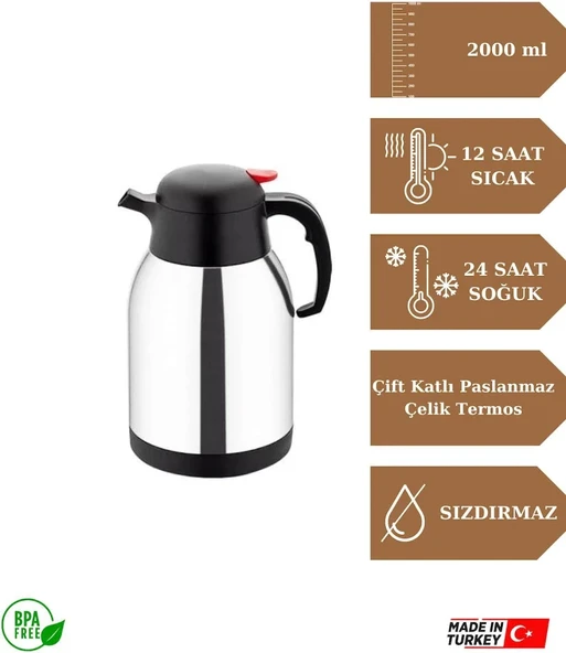 Çelik Termos 1,5 Litre - Resim 3
