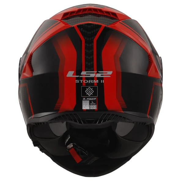 LS2 STORM 2 TRACKER SİYAH-KIRMIZI KASK - Resim 4