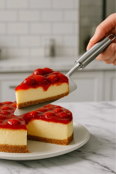 Paslanmaz Çelik Çok Amaçlı Pasta & Pizza Spatulası - Dilimleme Ve Servis - Tırtıklı ürün görseli 1