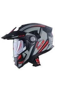 KASK ÇENE AÇILIR VİZÖRLÜ 165 ECE BELGELİ - KIRMIZI-GRİ GRAFİK KIRMIZI ürün görseli 1