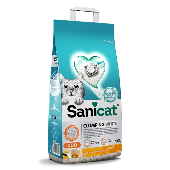 SANİCAT DUO VANİLYA VE MANDALİNALI KEDİ KUMU 10 L ürün görseli 1