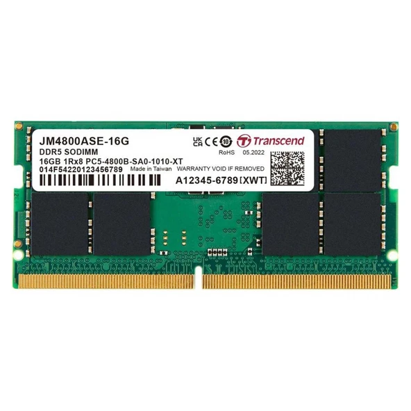 Transcend JM4800ASE-16G 16GB DDR5 4800 CL40 Notebook Ram ürün görseli 1